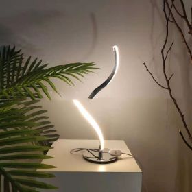 LED Spiral Table Lamp Curved Desk Bedside Lamp Cool White Warm White Touch Dimming Desk Lamp For Living Room Reading Home Decor (Option: Warm light-U.S. regulations)